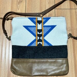 Nan-Made Purse Made With Salvaged Pendleton Wool Leather Crossbody Hand Made Bag